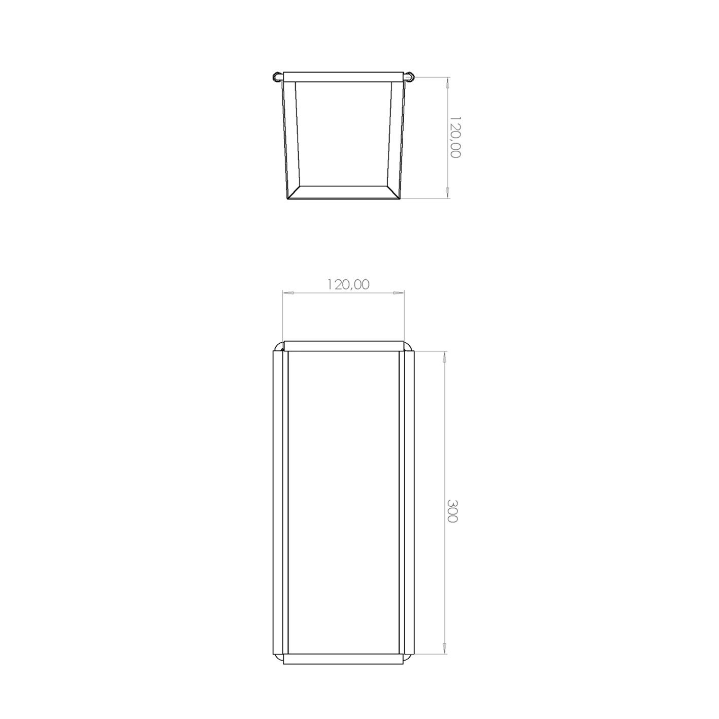 12x12x30 cm Ekmek Kalıbı, Kaplamalı