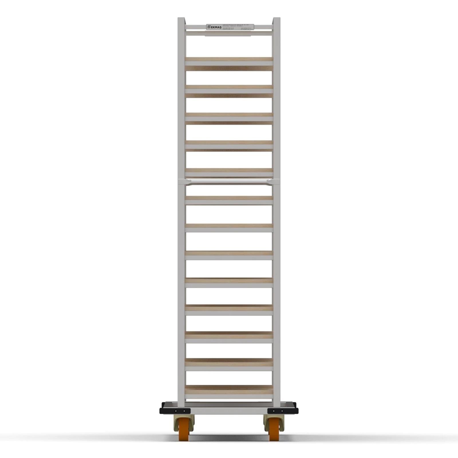 40x120 cm Tahta Pasa Arabası (İnoks) 13 Raflı