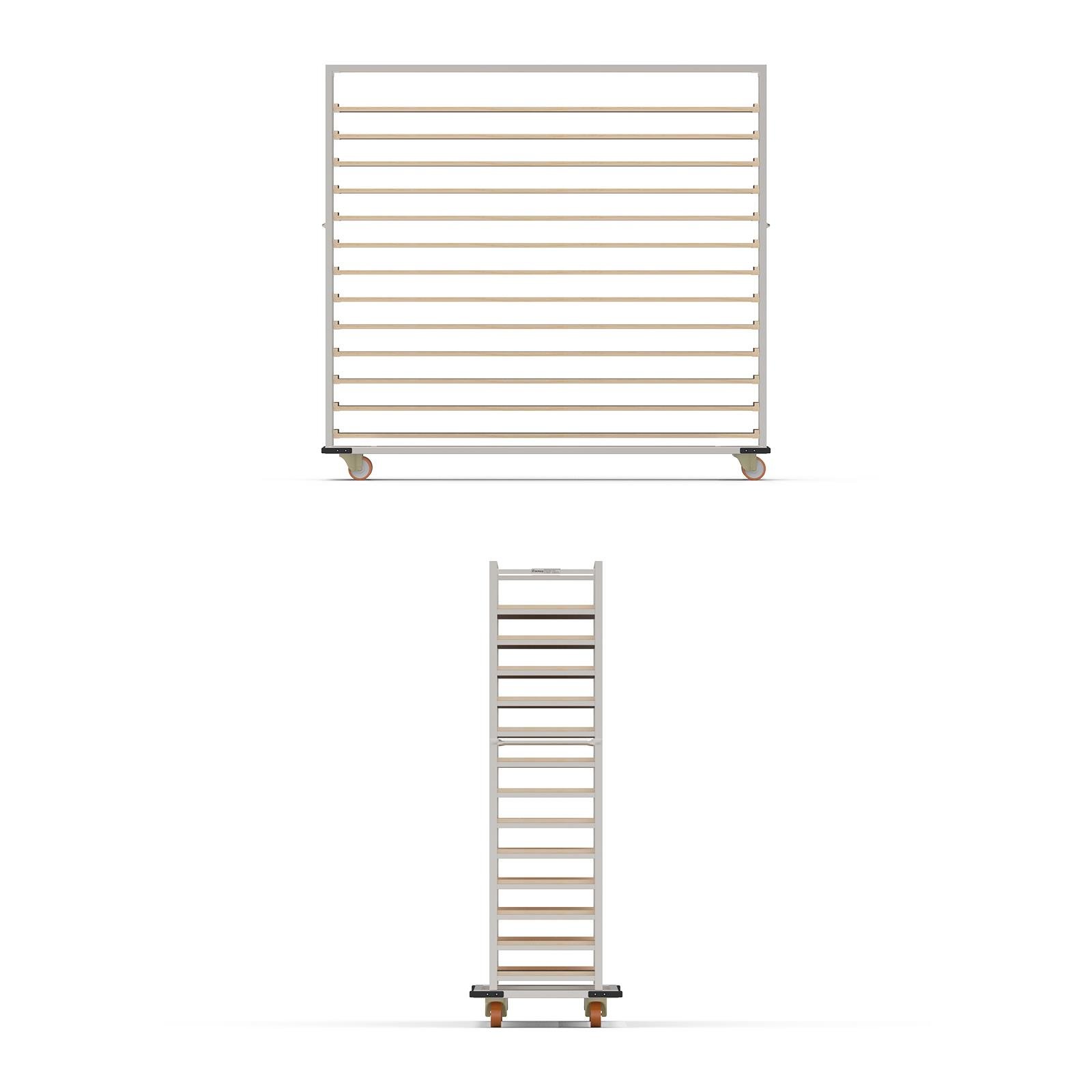 Chariot Passeur en bois 40x120 cm (Inox)