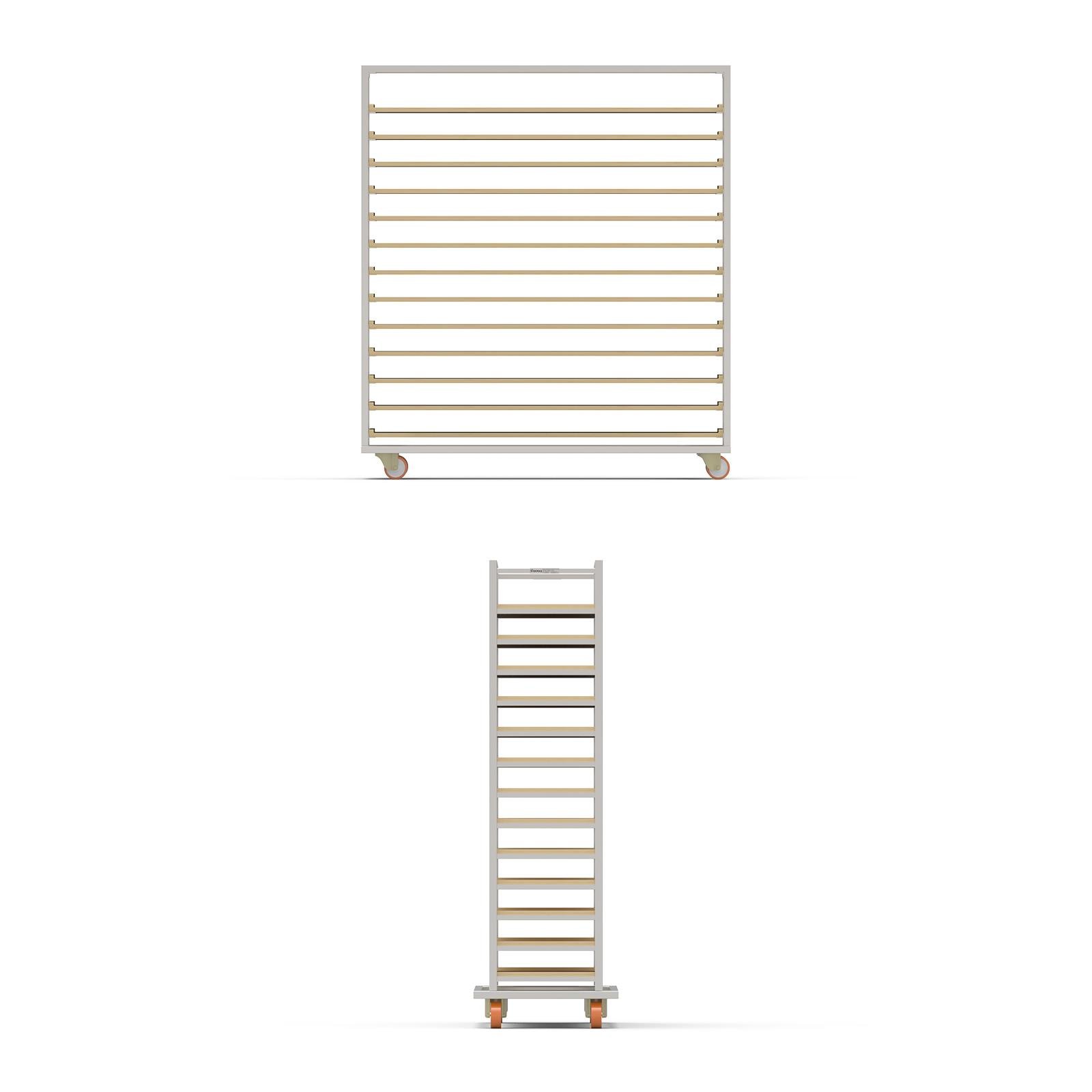 Chariot Passeur en bois 40x150 cm (Inox)