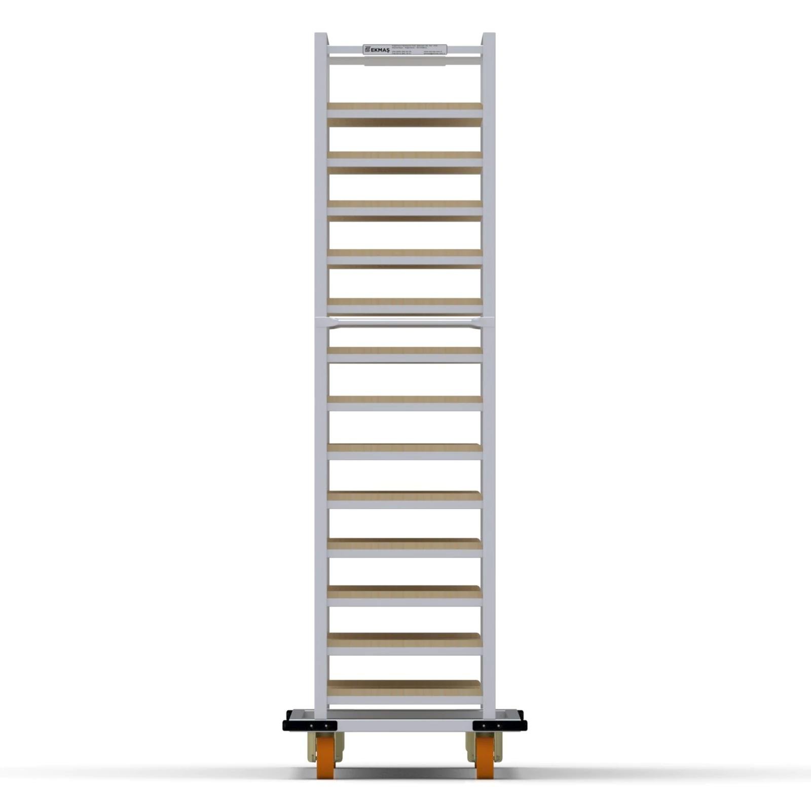 40x180 cm Tahta Pasa Arabası 13 Raflı