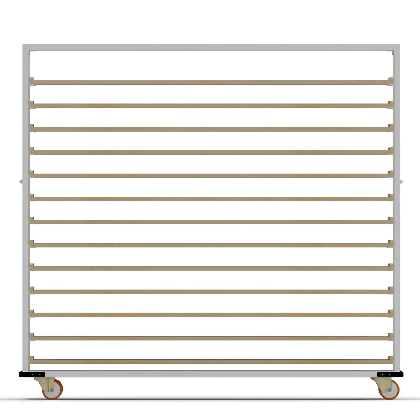 40x180 cm Tahta Pasa Arabası (İnoks) 13 Raflı