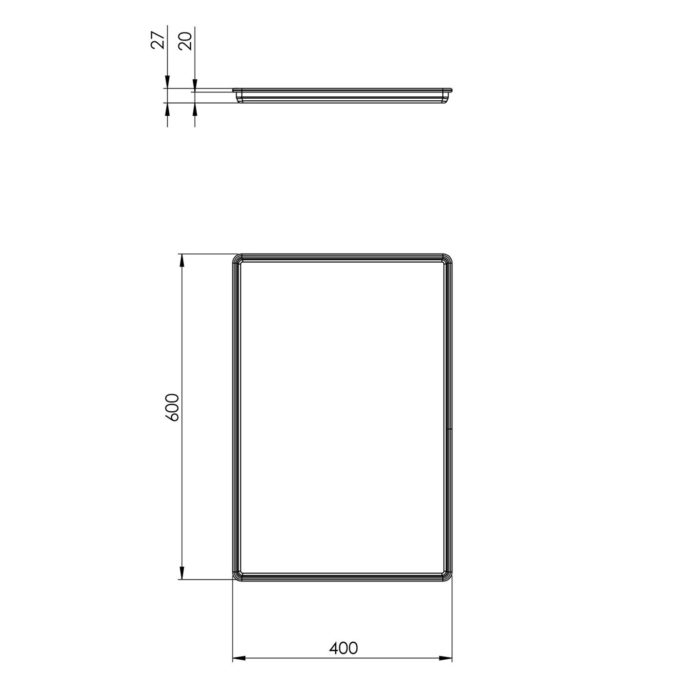40x60 cm Düz Tava, Kaplamalı