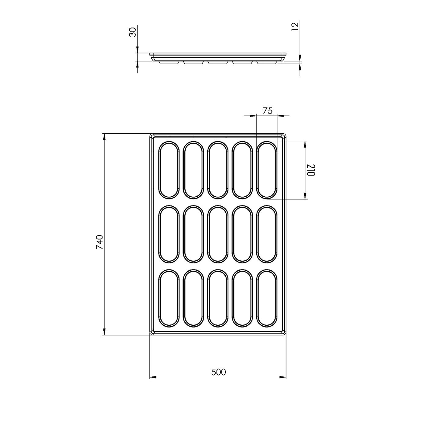 50x74 cm Büyük Sandviç Tavası