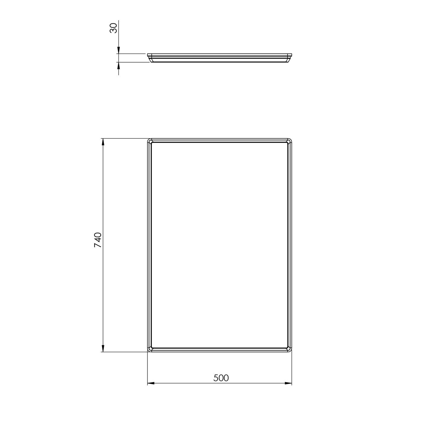 50x74 cm Düz Tava, Kaplamalı