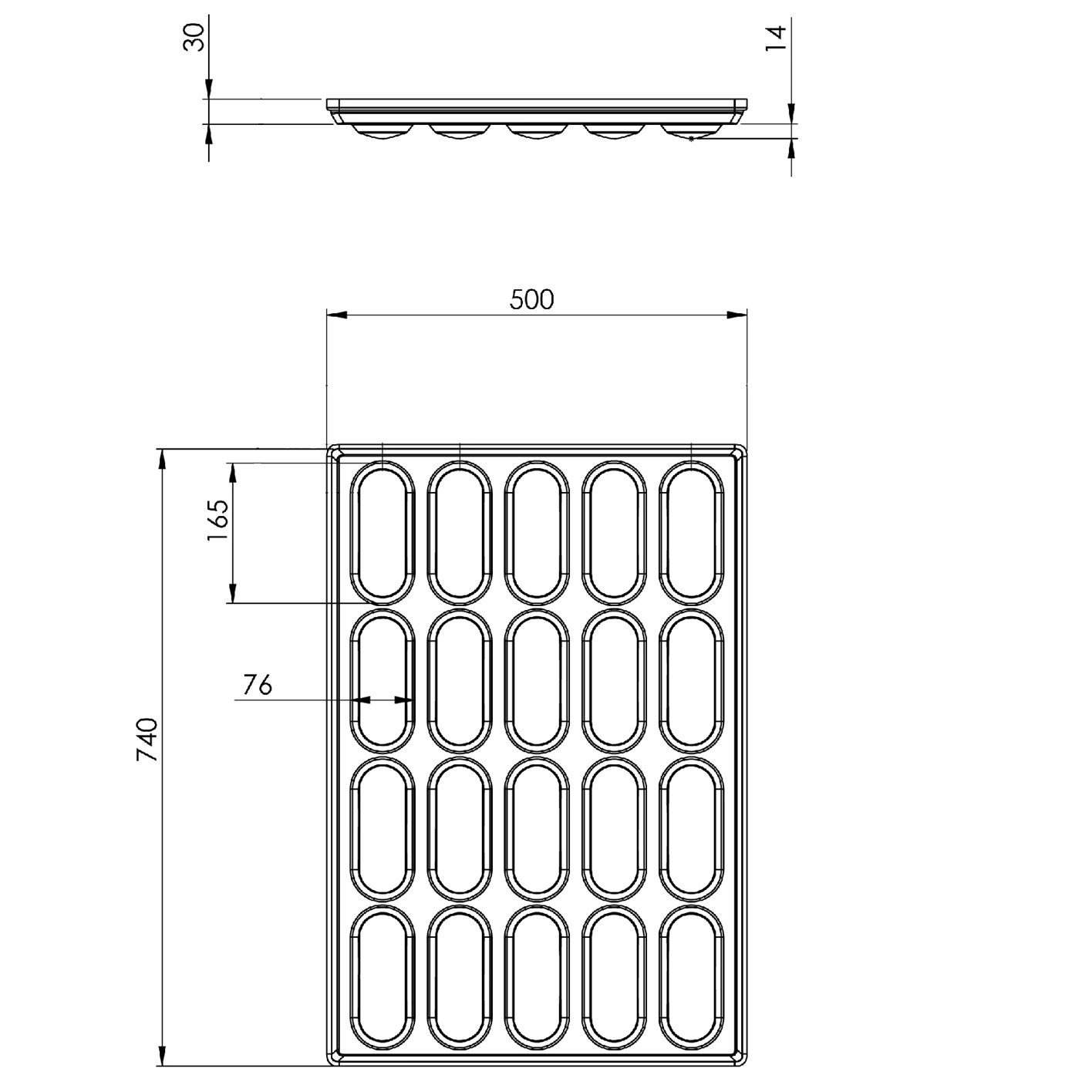 50x74 cm Hot Dog Tavası