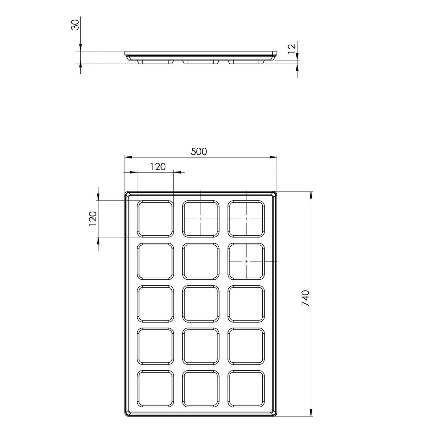 50x74 cm Kare Panini Tavası, Kaplamalı