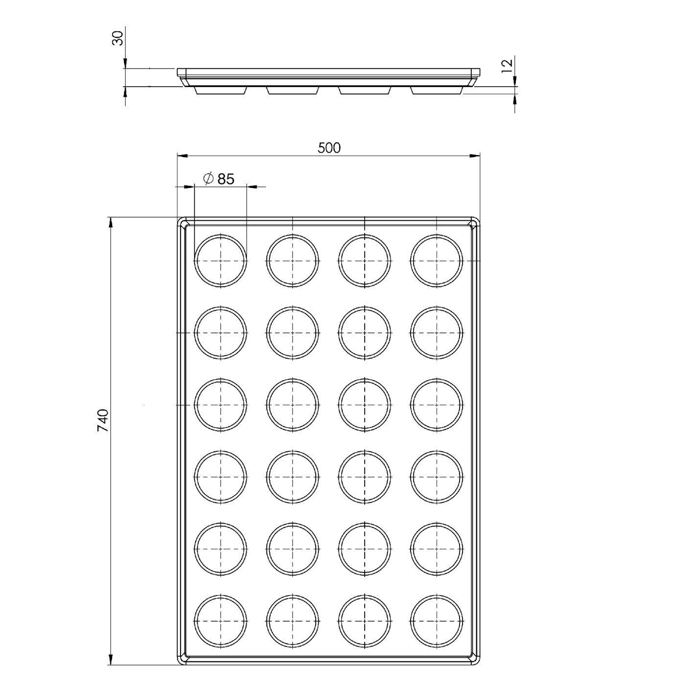 50x74 cm Rol Ekmek Tavası