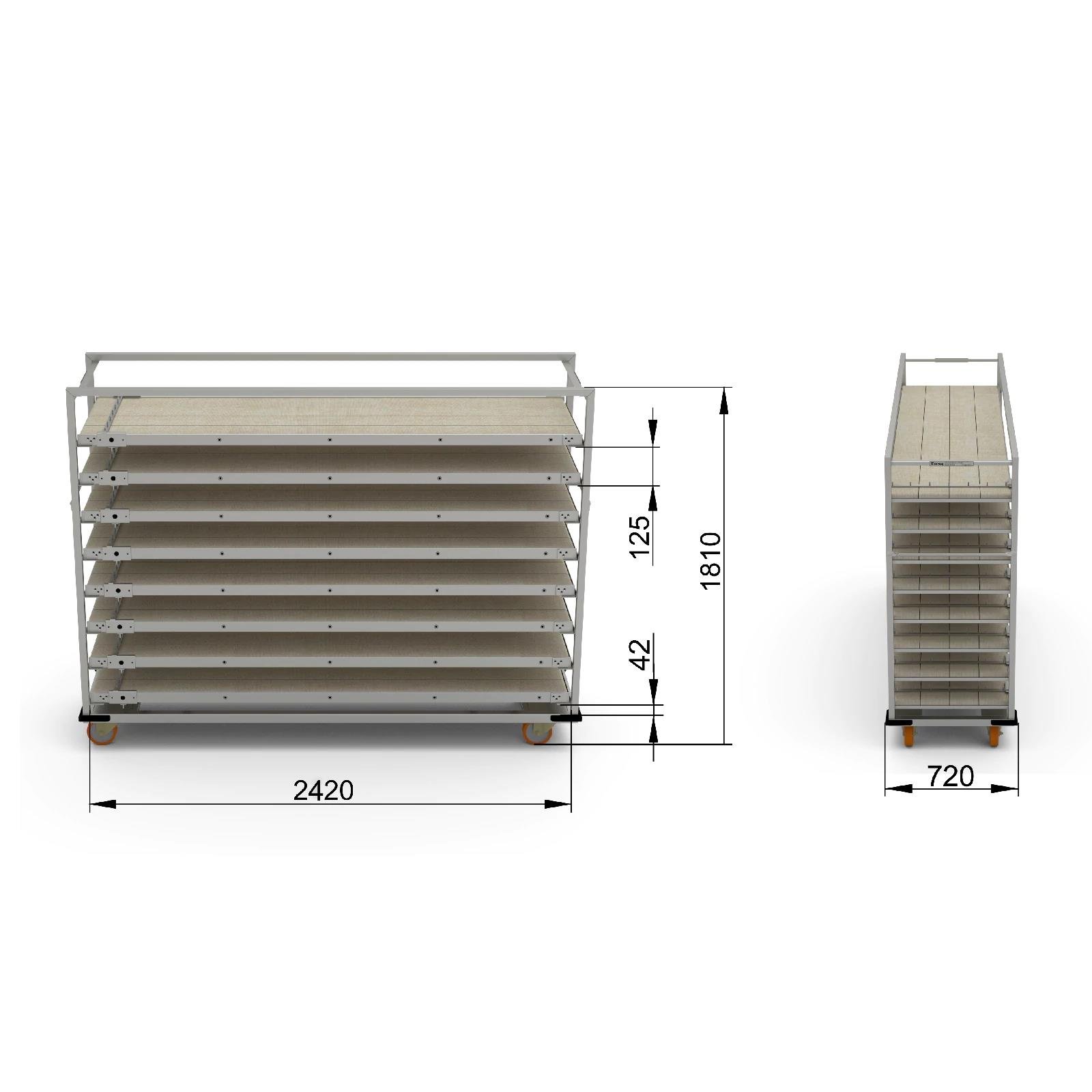 58x240 cm Pasa Arabası (İnoks)
