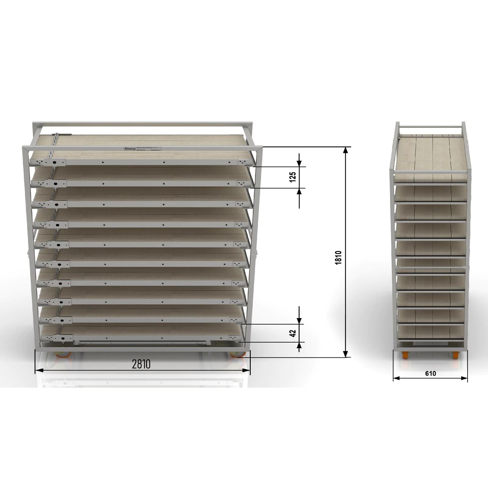 58x280 cm Pasa Arabası (İnoks)