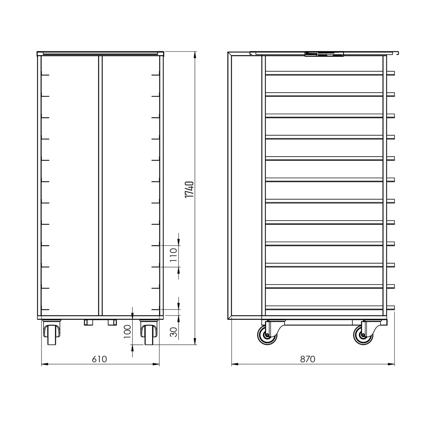 59x80 cm Döner Fırın Tava Arabası (İnoks)