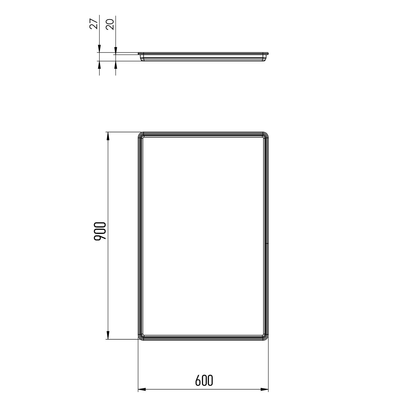 60x90 cm Düz Tava, Alüminyum