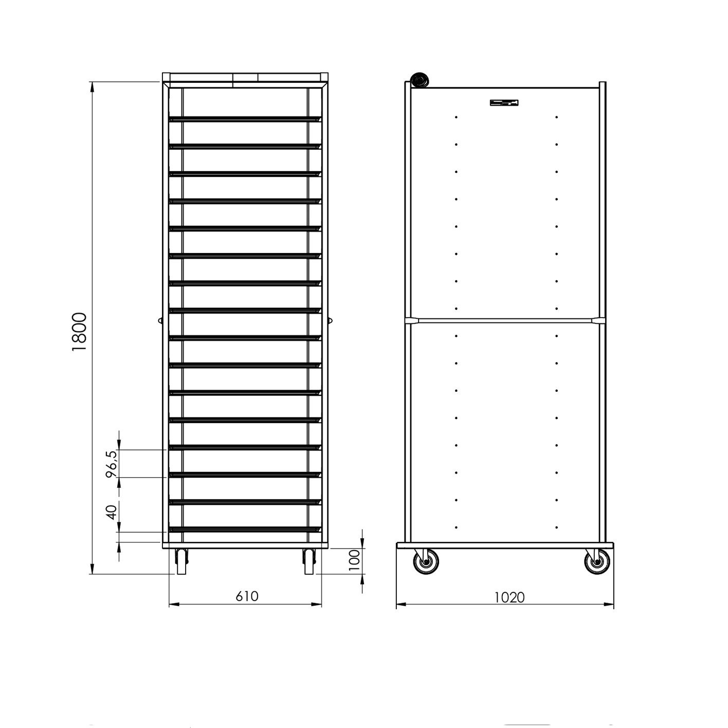 60x90 cm Kapalı Sistem Tava Arabası (İnoks)