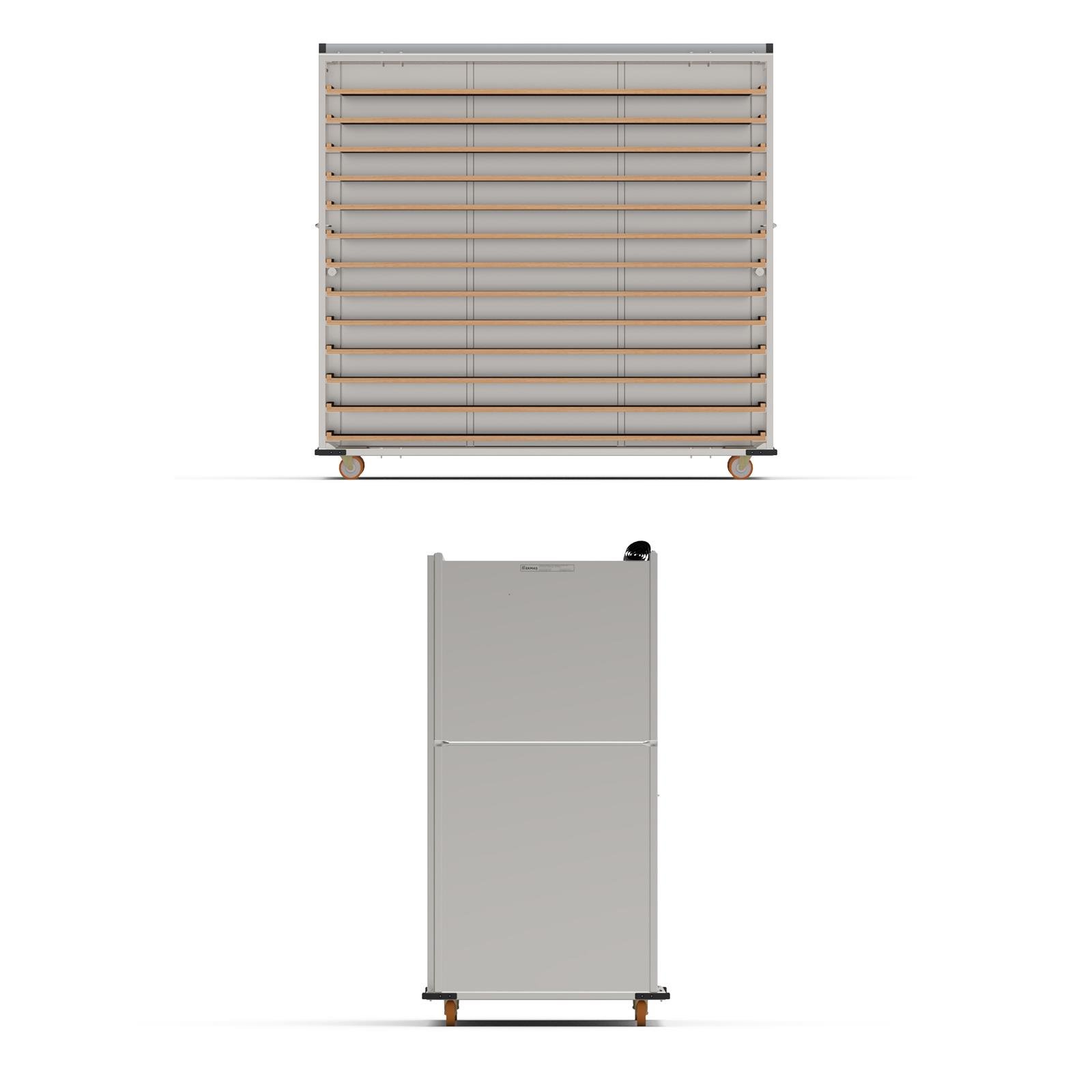 Chariot passeur en bois avec Système enfermé 80x120 cm (Inox)