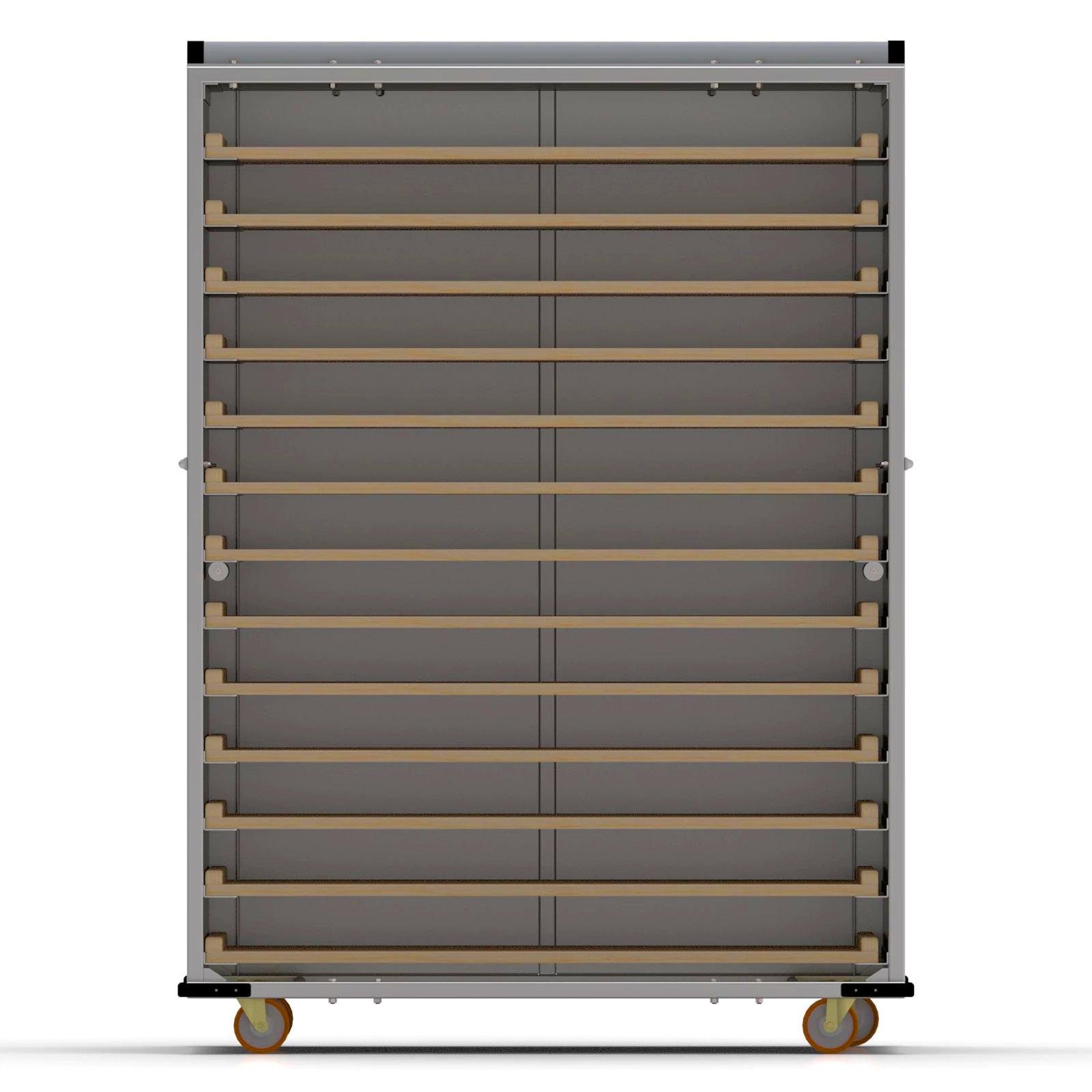 80x120 cm Kapalı Sistem Tahta Pasa Arabası (İnoks)