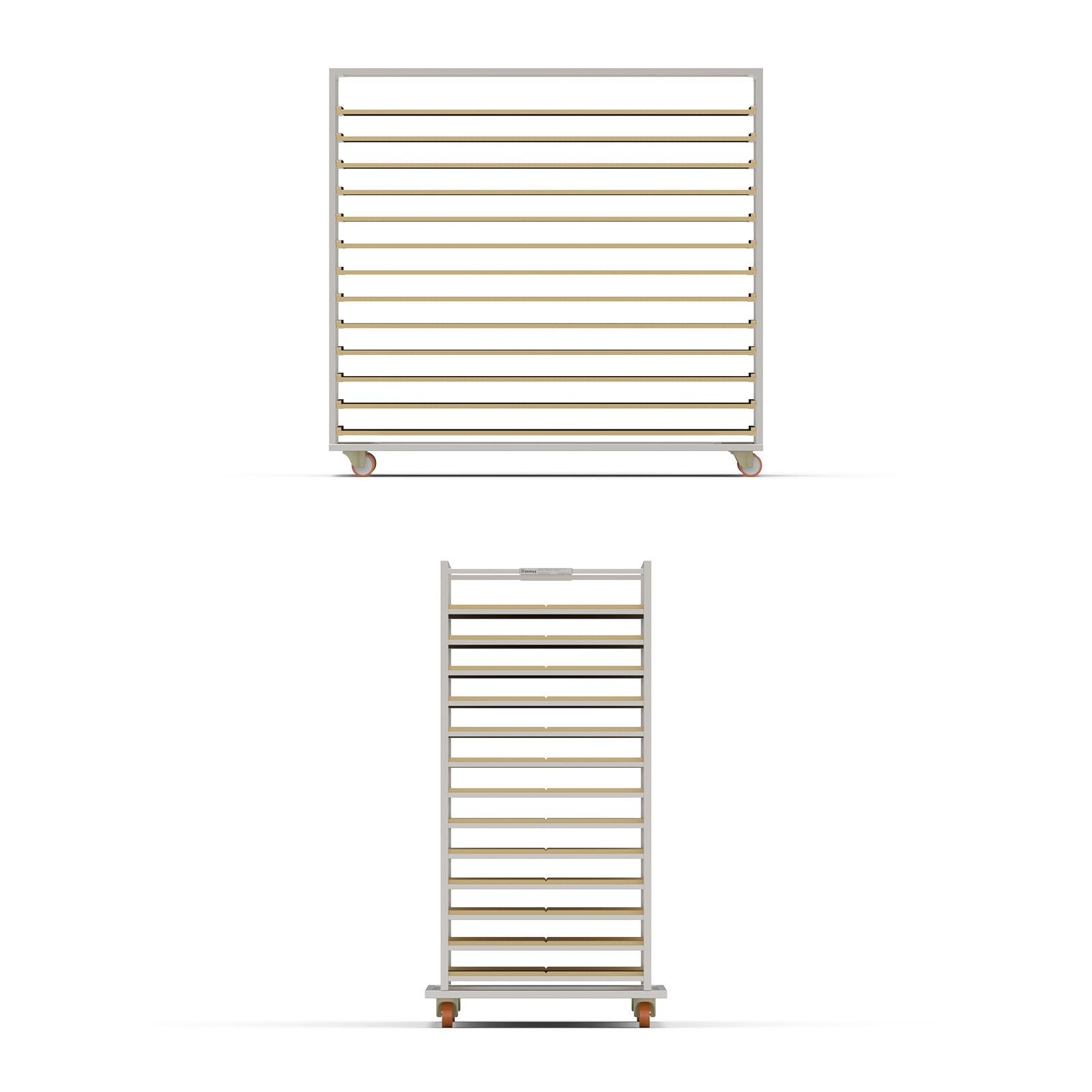 Chariot Passeur en bois 80x180 cm (Inox)