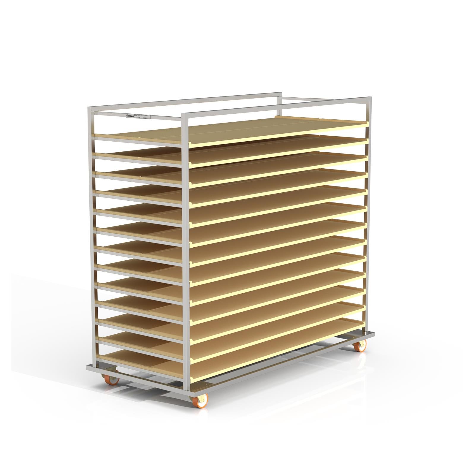Chariot Passeur en bois 80x180 cm (Inox)