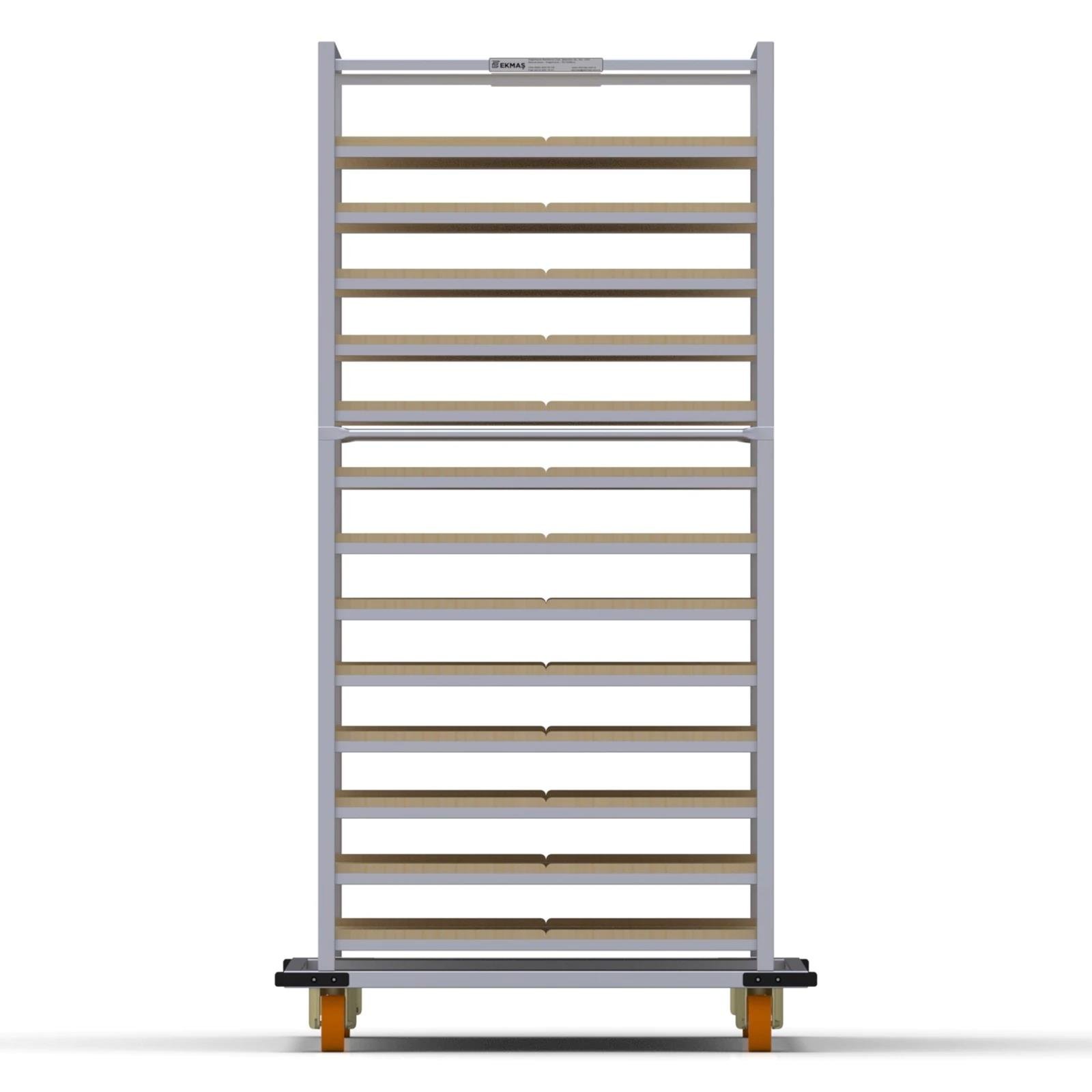 80x150 cm Tahta Pasa Arabası 13 Raflı