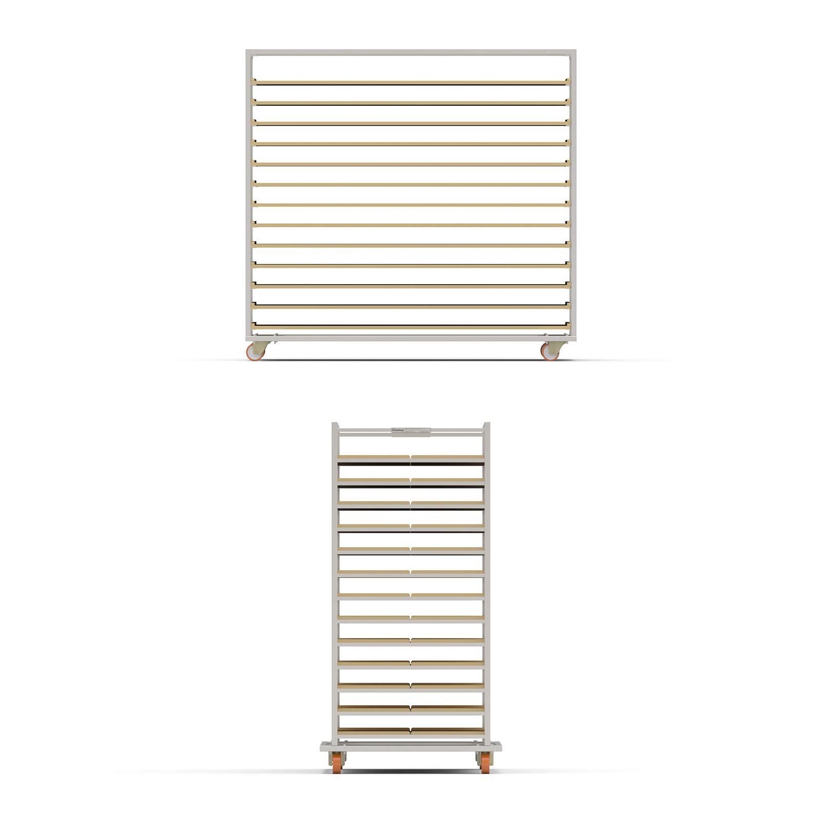 Chariot Passeur en bois 80x180 cm (Inox)