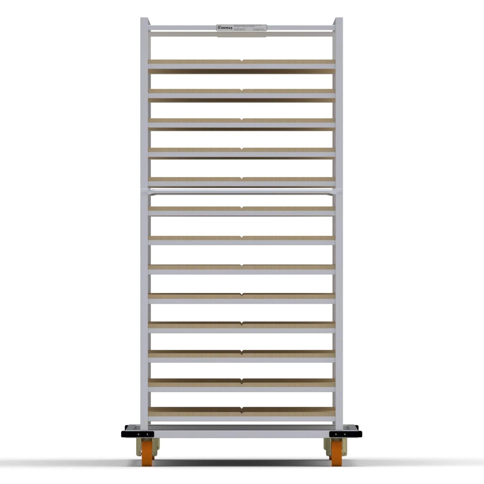 80x180 cm Tahta Pasa Arabası 13 Raflı