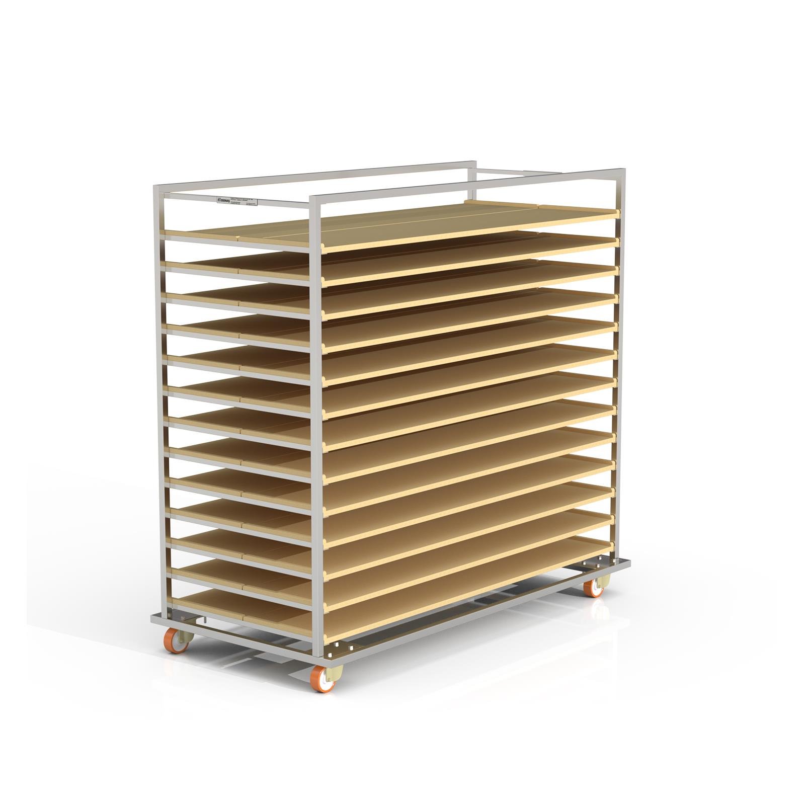 Chariot Passeur en bois 80x180 cm (Inox)