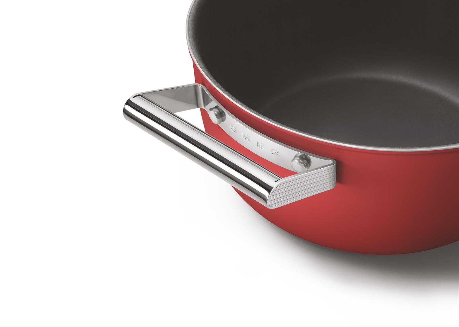 Smeg - Cookware 50 S Style Kırmızı Tencere Cam Kapaklı 24 cm