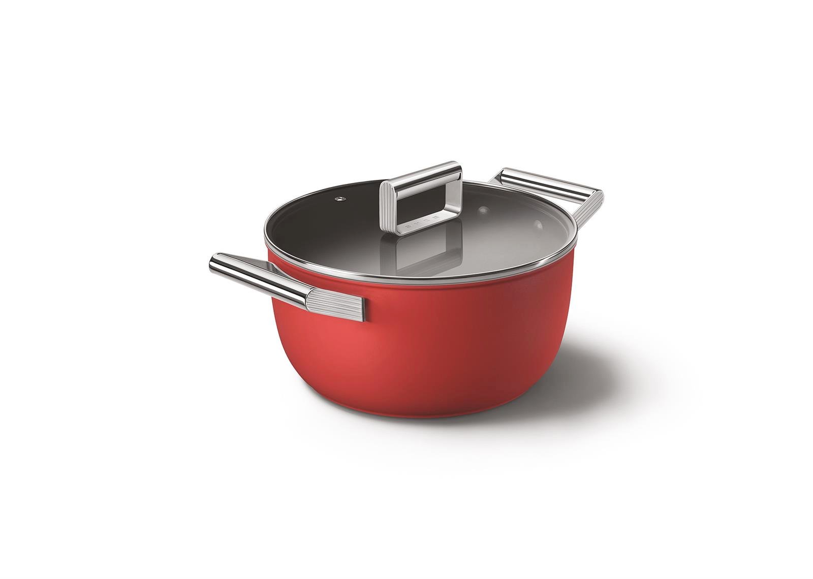 Smeg - Cookware 50 S Style Kırmızı Tencere Cam Kapaklı 24 cm