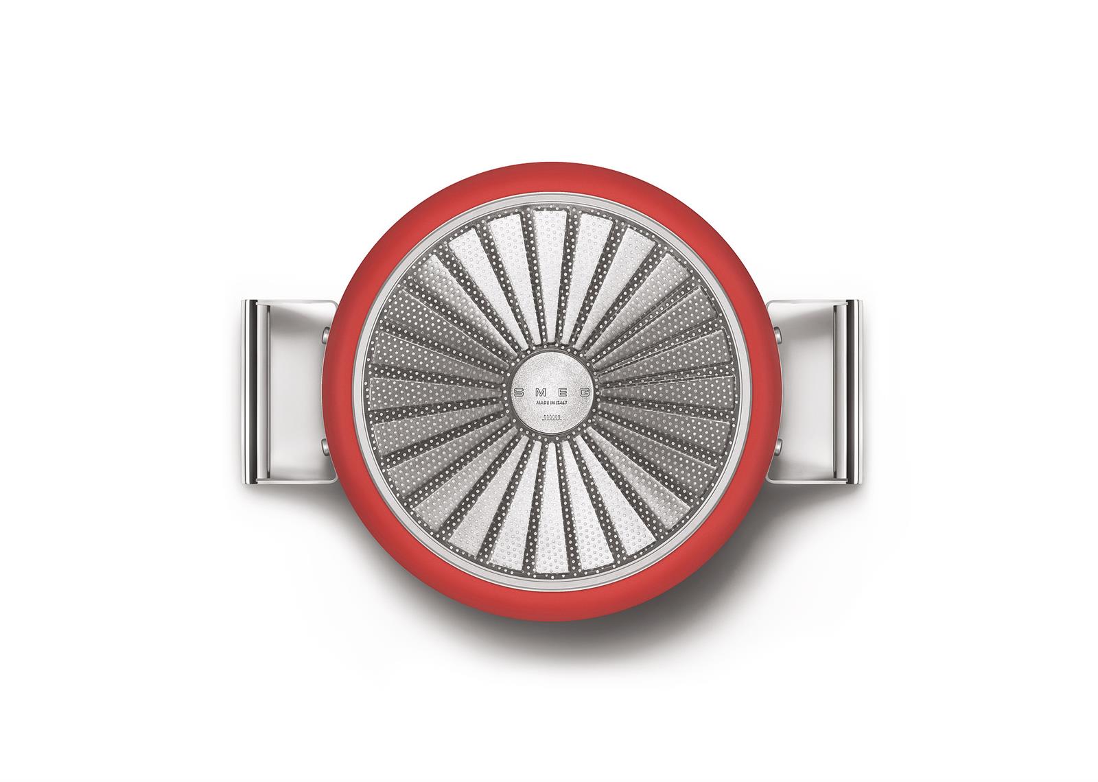 Smeg - Cookware 50'S Style Kırmızı Tencere Cam Kapaklı 26 cm