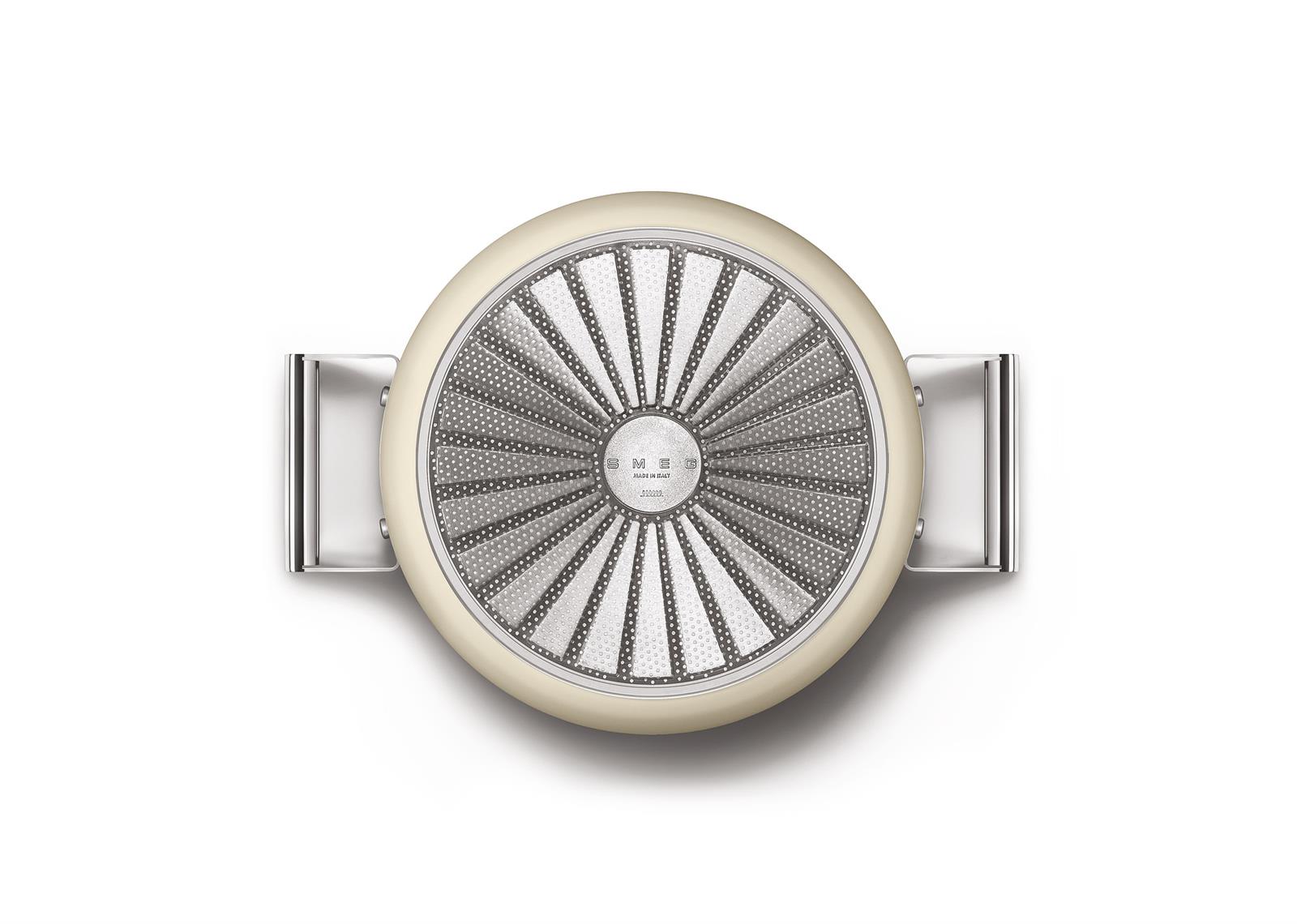 Smeg - Cookware 50's Style Krem Tencere Cam Kapaklı 26 cm