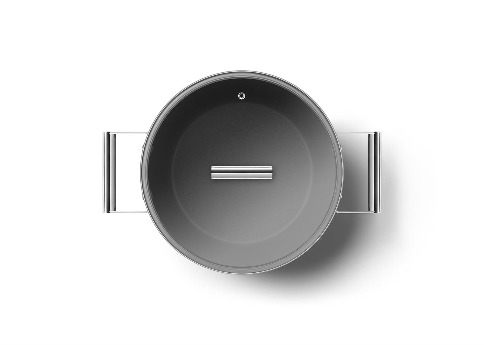 Smeg - Cookware 50's Style Krem Tencere Cam Kapaklı 26 cm