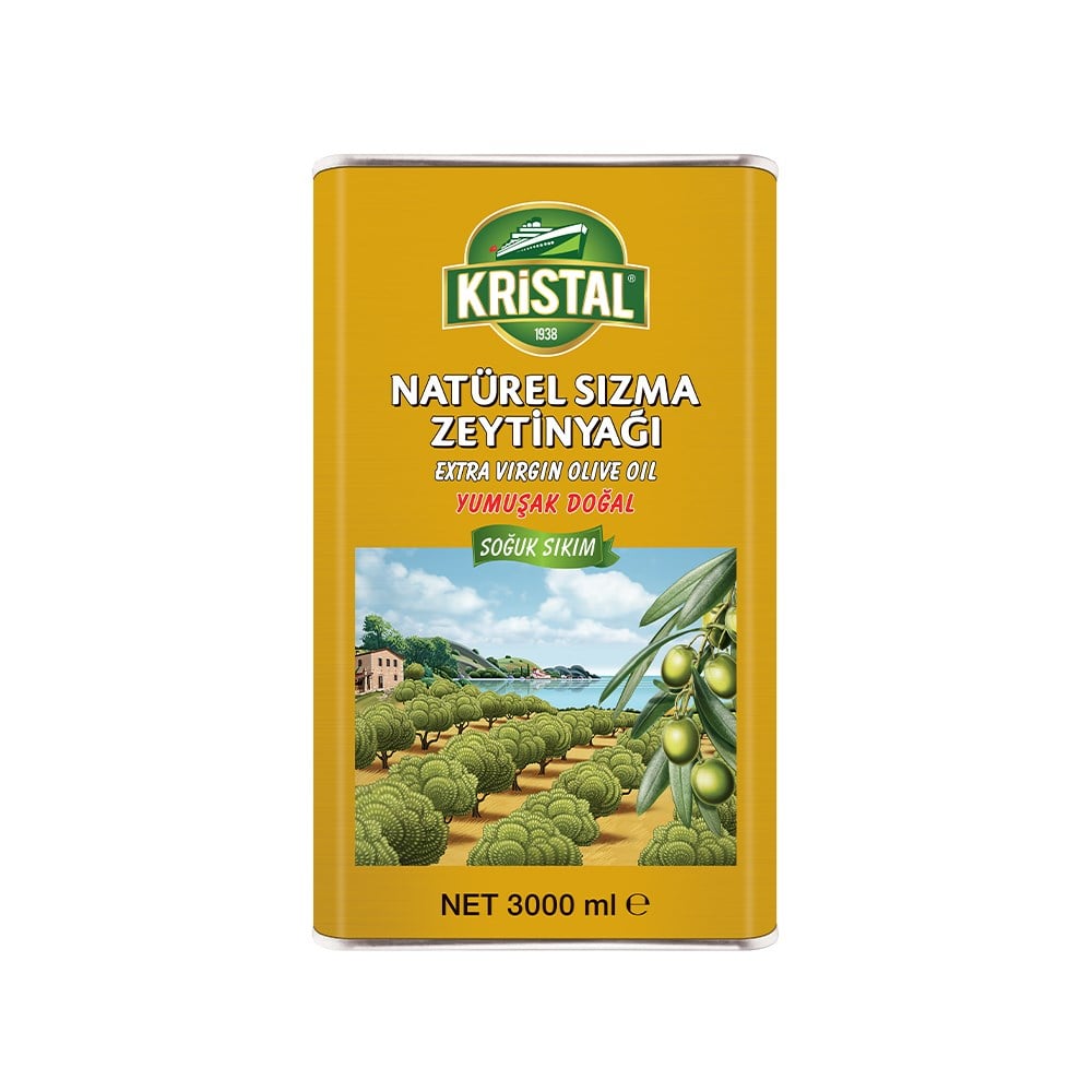 Natürel Sızma Zeytinyağı Yumuşak Doğal 3 L Teneke