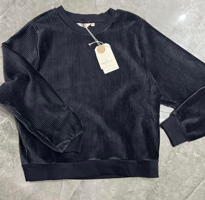 Basic Apperal Siyah Kadife Sweatshirt