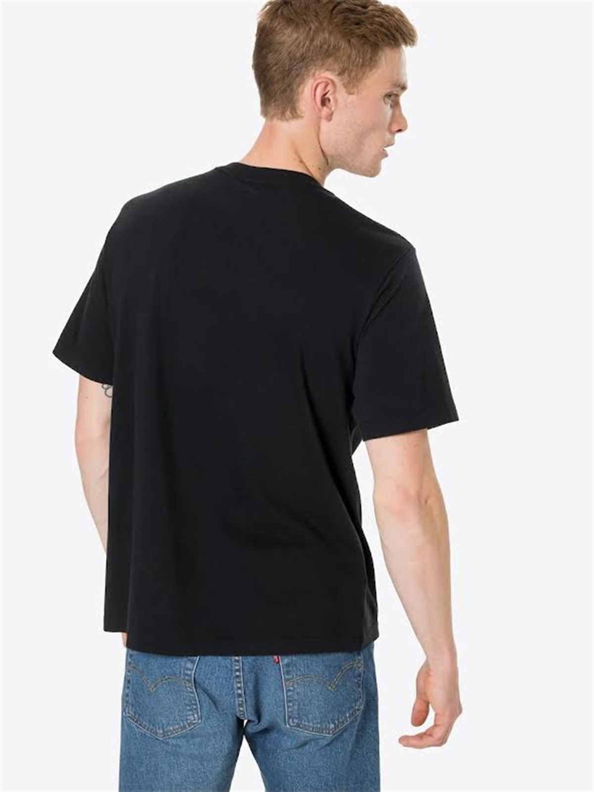 Baskılı Siyah Basic Tişört