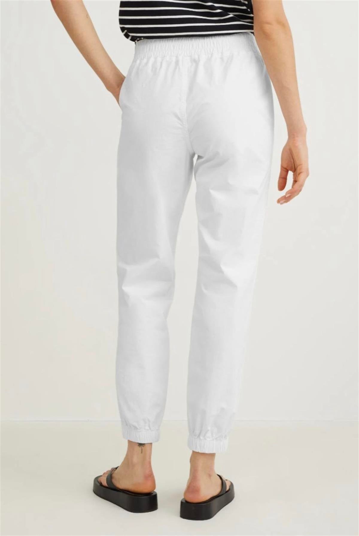 Beyaz Gabardin Pantolon