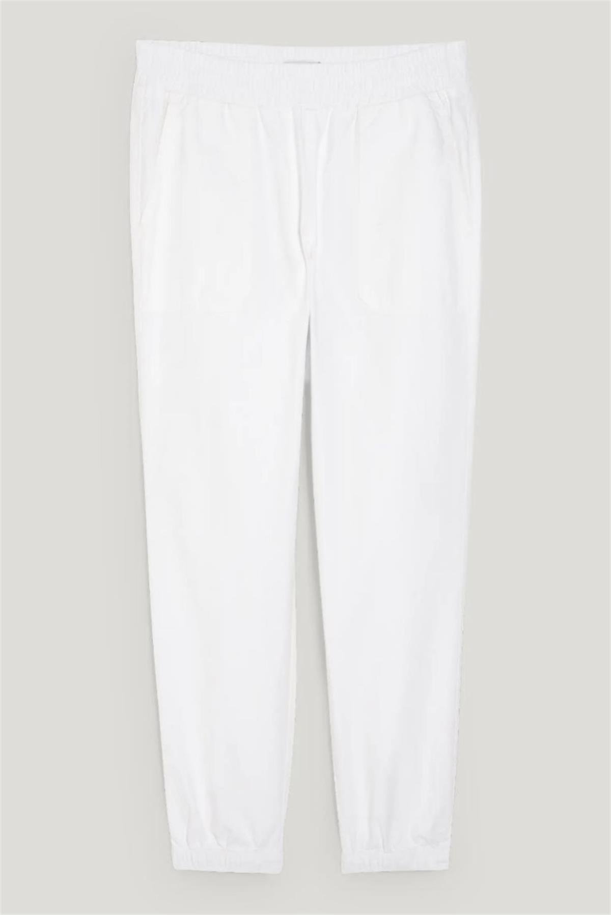 Beyaz Gabardin Pantolon