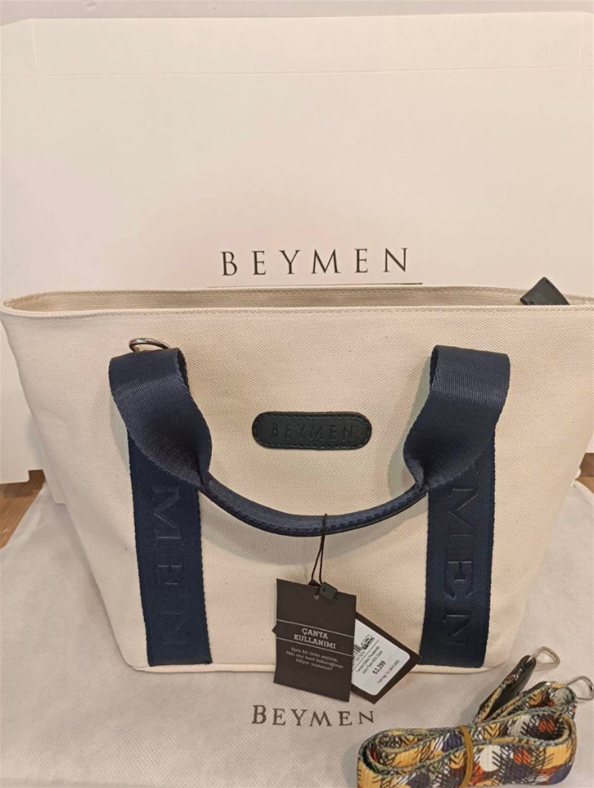 Beymen Kanvas Lacivert Askılı Çanta