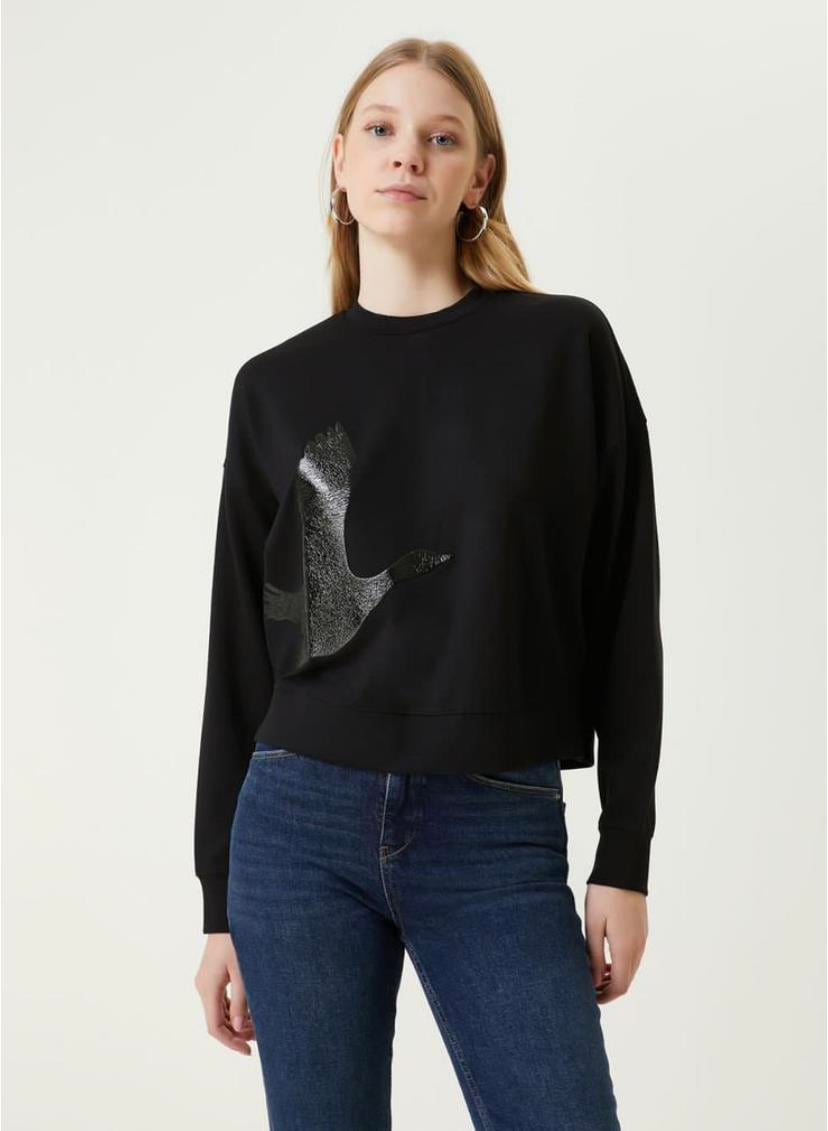 BYMN Kuş Baskılı Sweatshirt