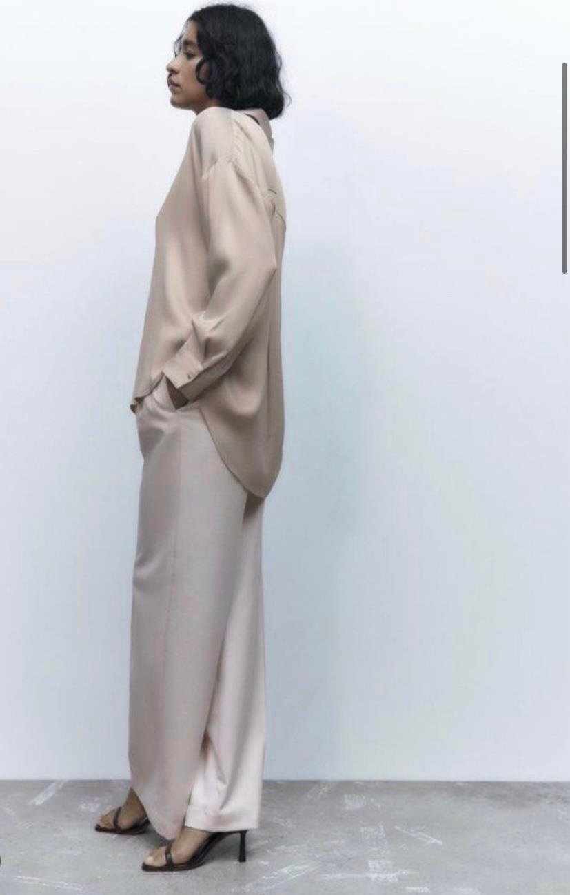 Metal Düğmeli Oversize Gömlek