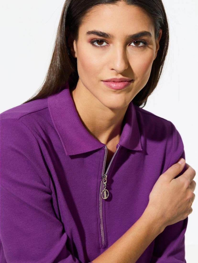 Walbusch Mor Fermuarlı Sweatshirt