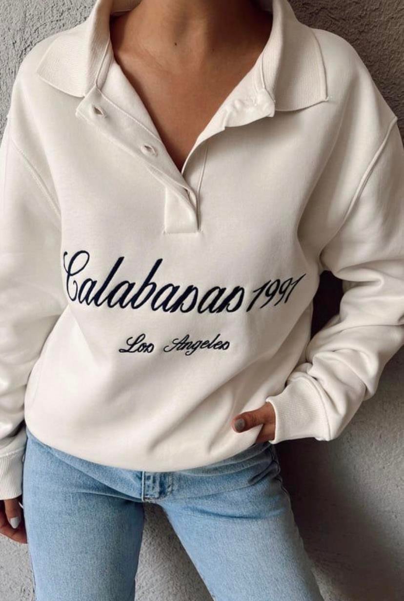 ZR Yaka Detaylı Sweatshirt