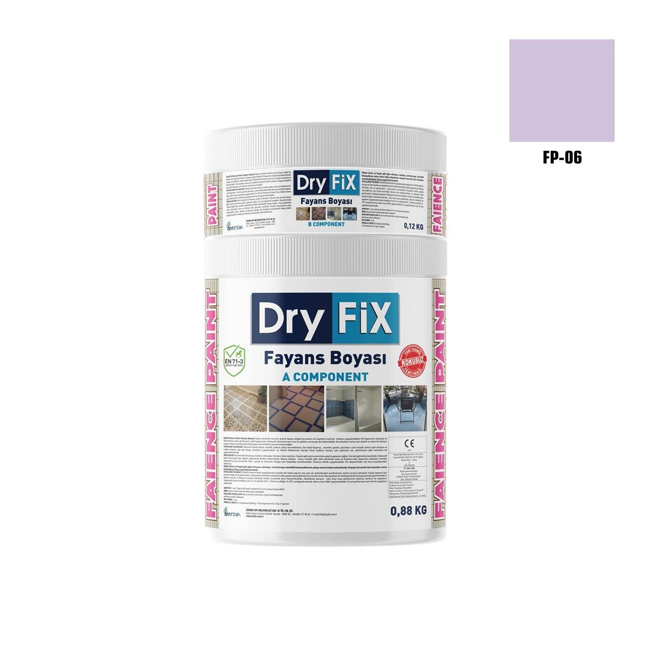 DRY FİX FAİENCE PAİNT FAYANS BOYASI 1 KG SET FP-06-Fayans Boyası-FLZ08420