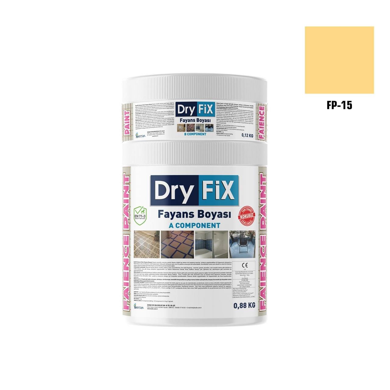 DRY FİX FAİENCE PAİNT FAYANS BOYASI 1 KG SET FP-15-Fayans Boyası-FLZ08429