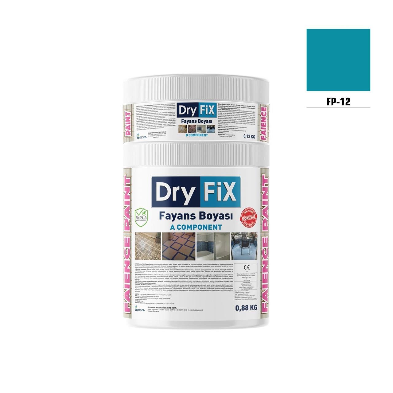 DRY FİX FAİENCE PAİNT FAYANS BOYASI 2 KG SET FP-12-Fayans Boyası-FLZ08446