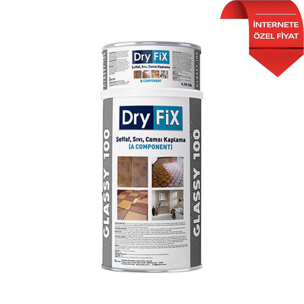 Dryfix Glassy 100 Sıvı Cam 2 Kg Set-Su Yalıtım Malzemeleri-FLZ07517