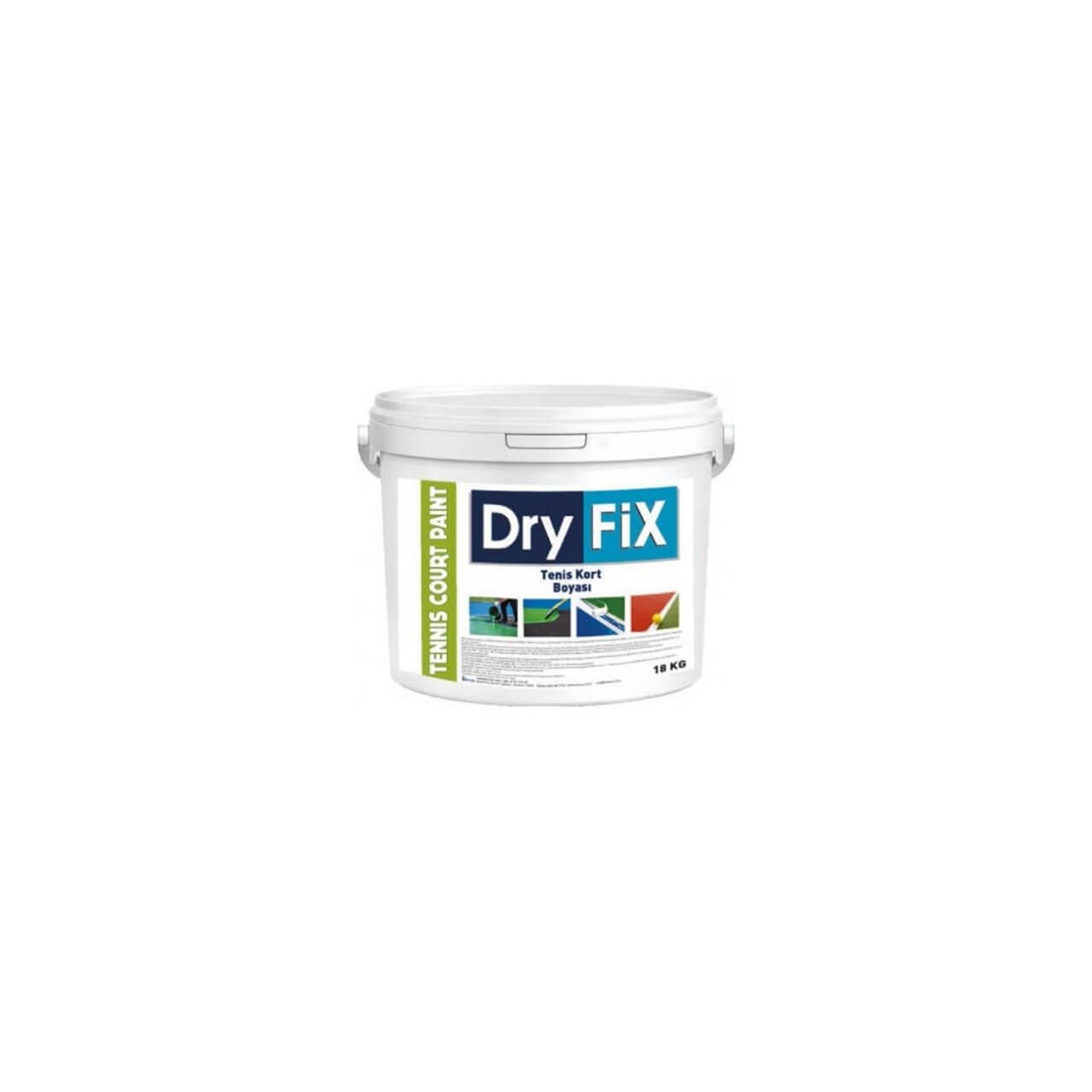 Dryfix Tenis Court Paint Kort Boyası 18 Kg Kırmızı-Sıvı Yalıtım Malzemeleri-FLZ07549