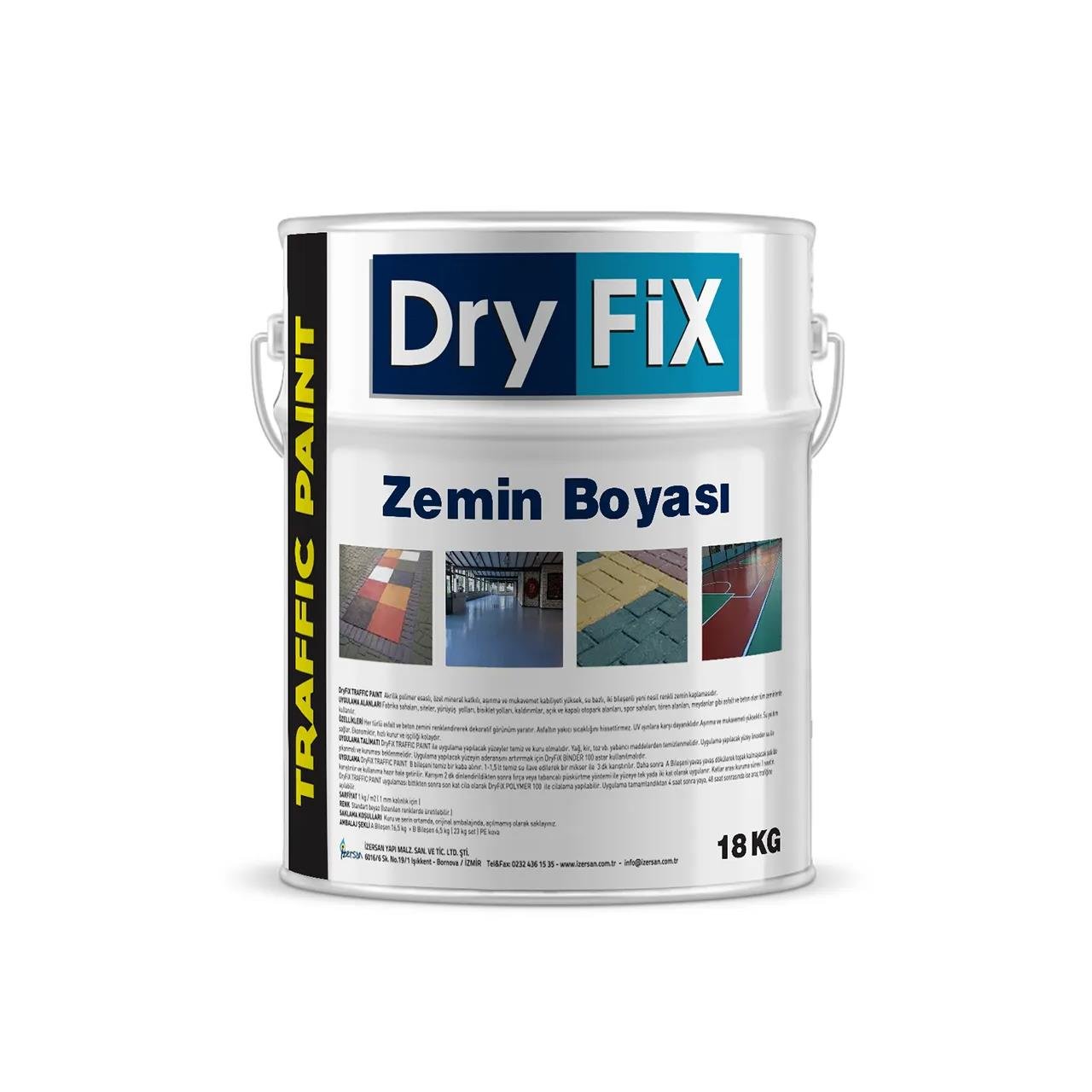Dryfix Traffic Paint Zemin Boyası 18 Kg Beyaz-Su Yalıtım Malzemeleri-FLZ07552