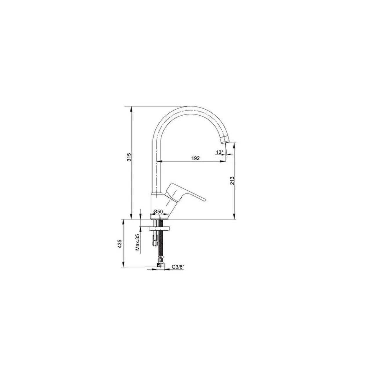 ECA Eca Niobe Eviye Bataryası Krom 102118098-Batarya & Musluk-FLZ07694