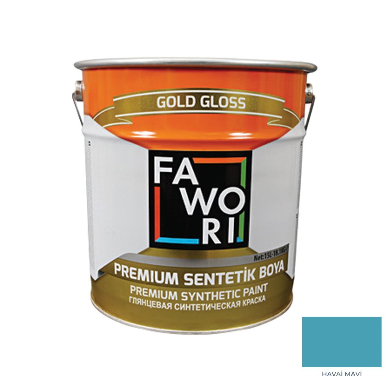 Fawori Premium Sentetik Boya 15 Kg Havai Mavi-Fawori Sentetik Boyalar-FLZ01019