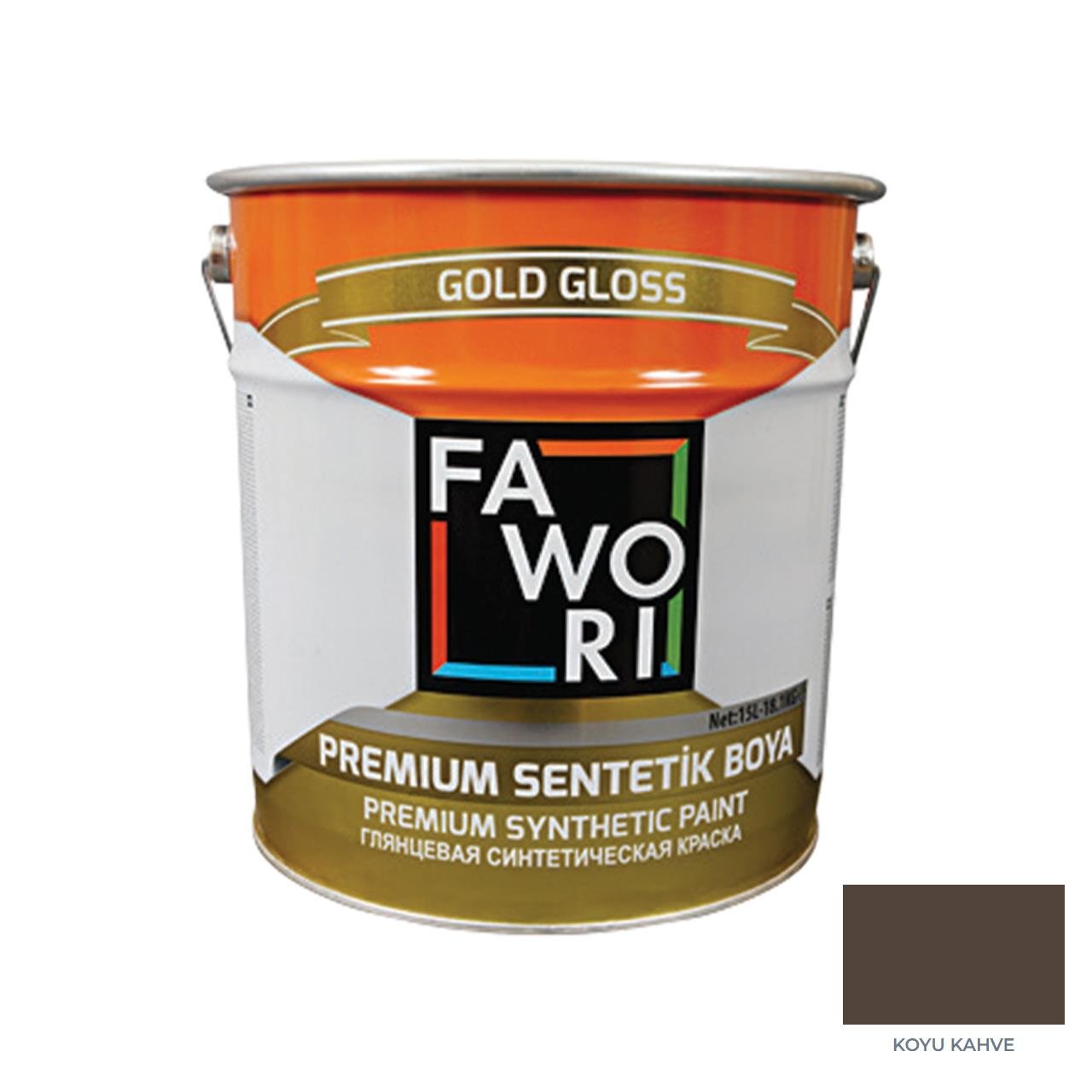 Fawori Premium Sentetik Boya 15 Kg Koyu Kahve-Fawori Sentetik Boyalar-FLZ01019