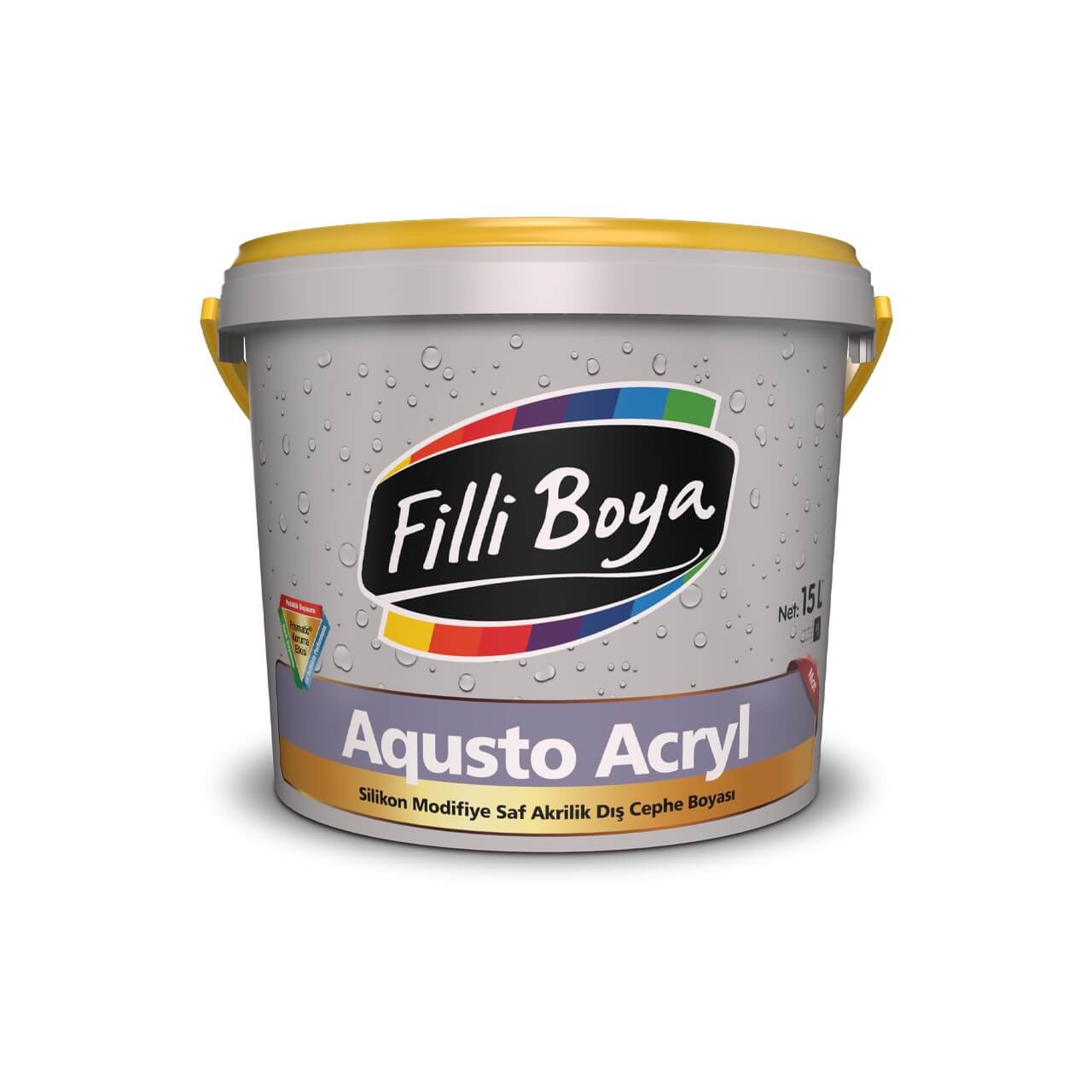 Filli Boya Aqusto Acryl Mat Saf Akrilik Dış Cephe Boyası 15 LT Beyaz-Dış Cephe Boyaları-FLZ00226